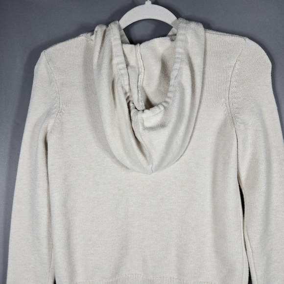 Life Is Good Sweater Womens XS Oatmeal Beige Pumpkin Spice Knit Hoodie Pullover - Picture 8 of 10